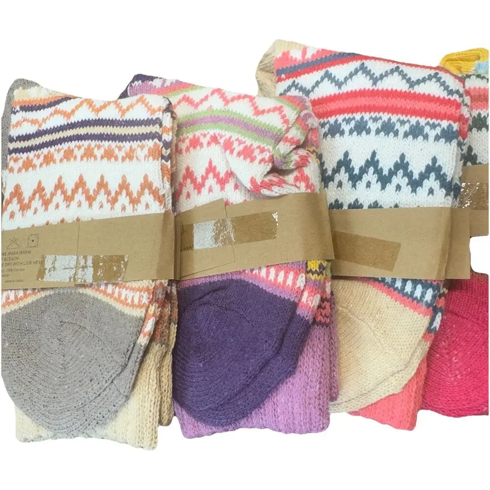Wool Blend Crew Socks Women 5 Pack Warm Boot Hiking Cozy